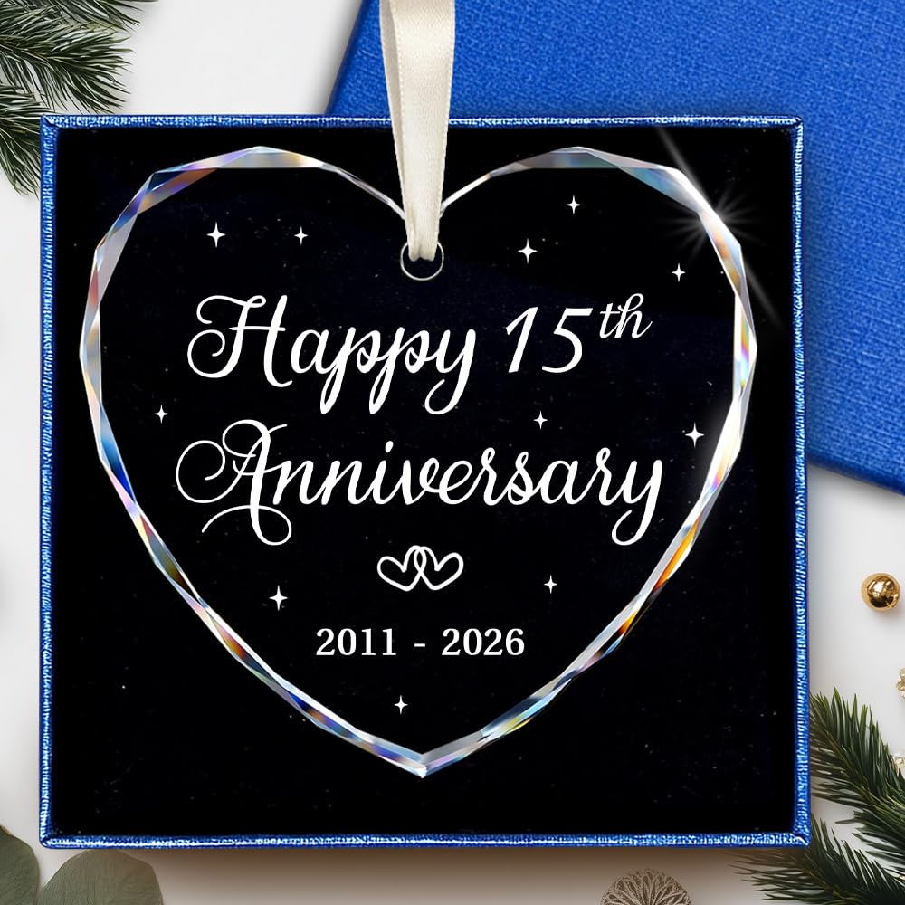 Amazon.com: BSQUIELE Happy 15th Anniversary Ornament - Valentine